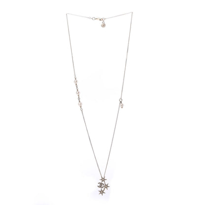 Chanel Crystal Pearl CC Star Necklace Gold 3 of 5