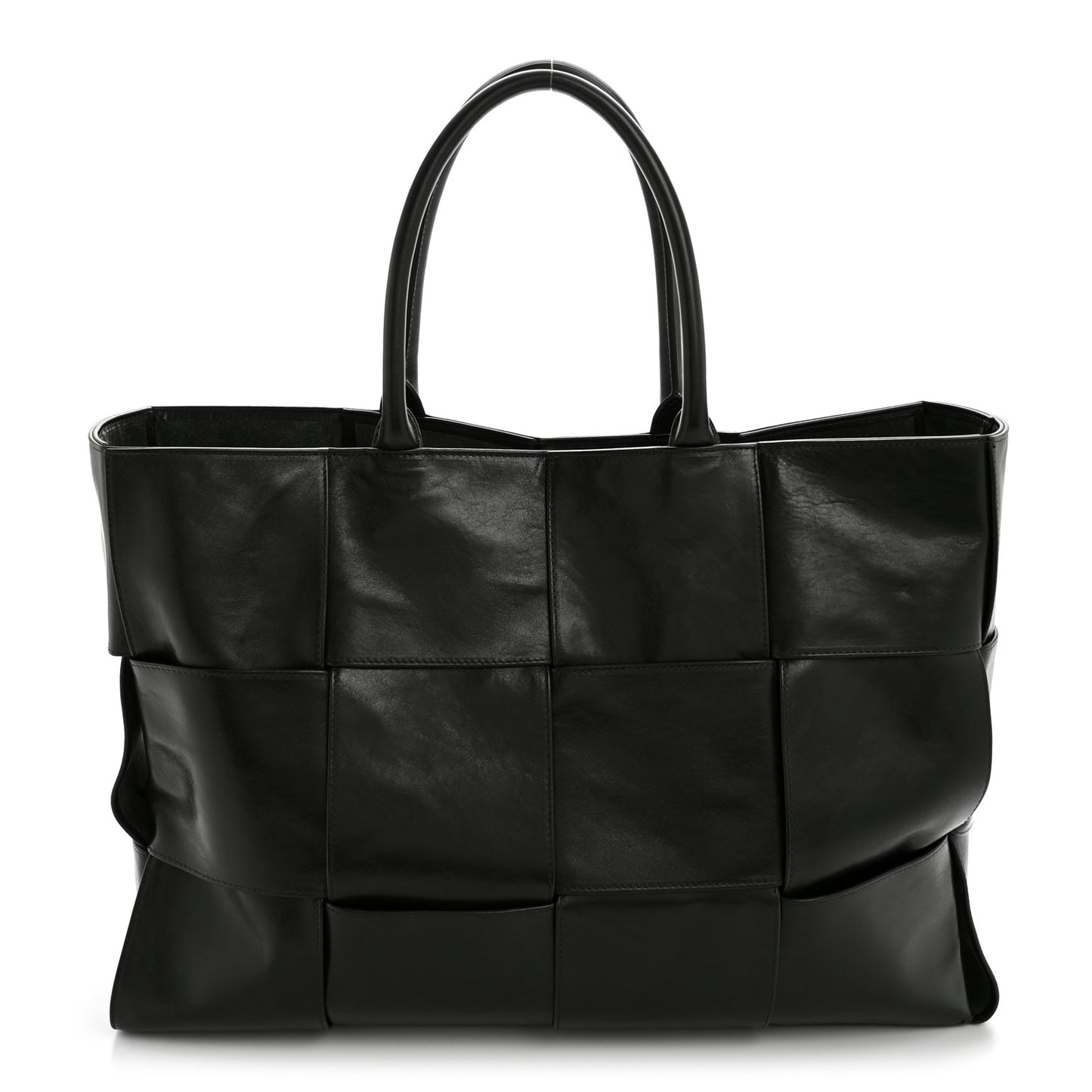 Paper Calfskin Maxi Intrecciato Large Arco Tote Dark Green