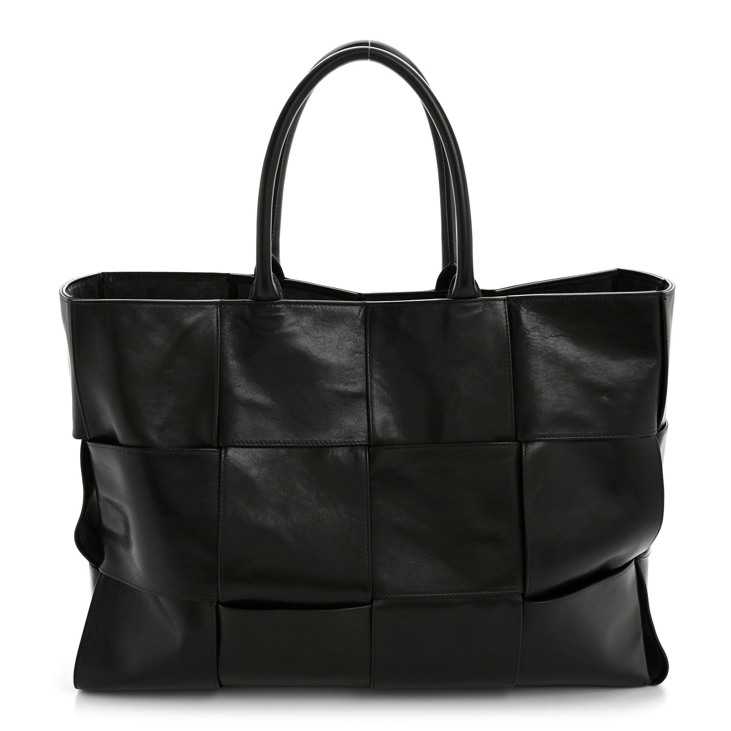 Bottega Veneta Paper Calfskin Maxi Intrecciato Large Arco Tote Dark Green 1 of 10