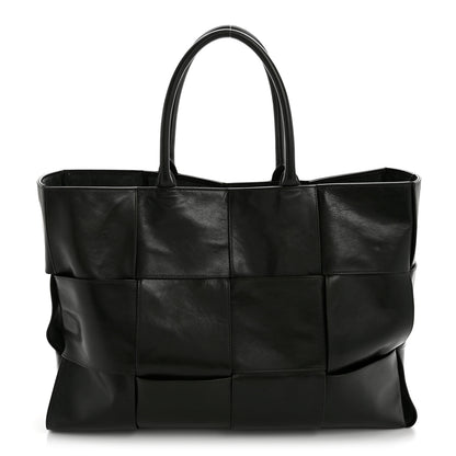 Bottega Veneta Paper Calfskin Maxi Intrecciato Large Arco Tote Dark Green 1 of 10