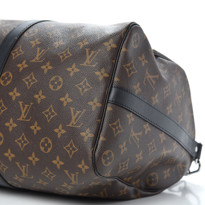 Louis Vuitton Monogram Macassar Keepall Bandouliere 45 9 of 12