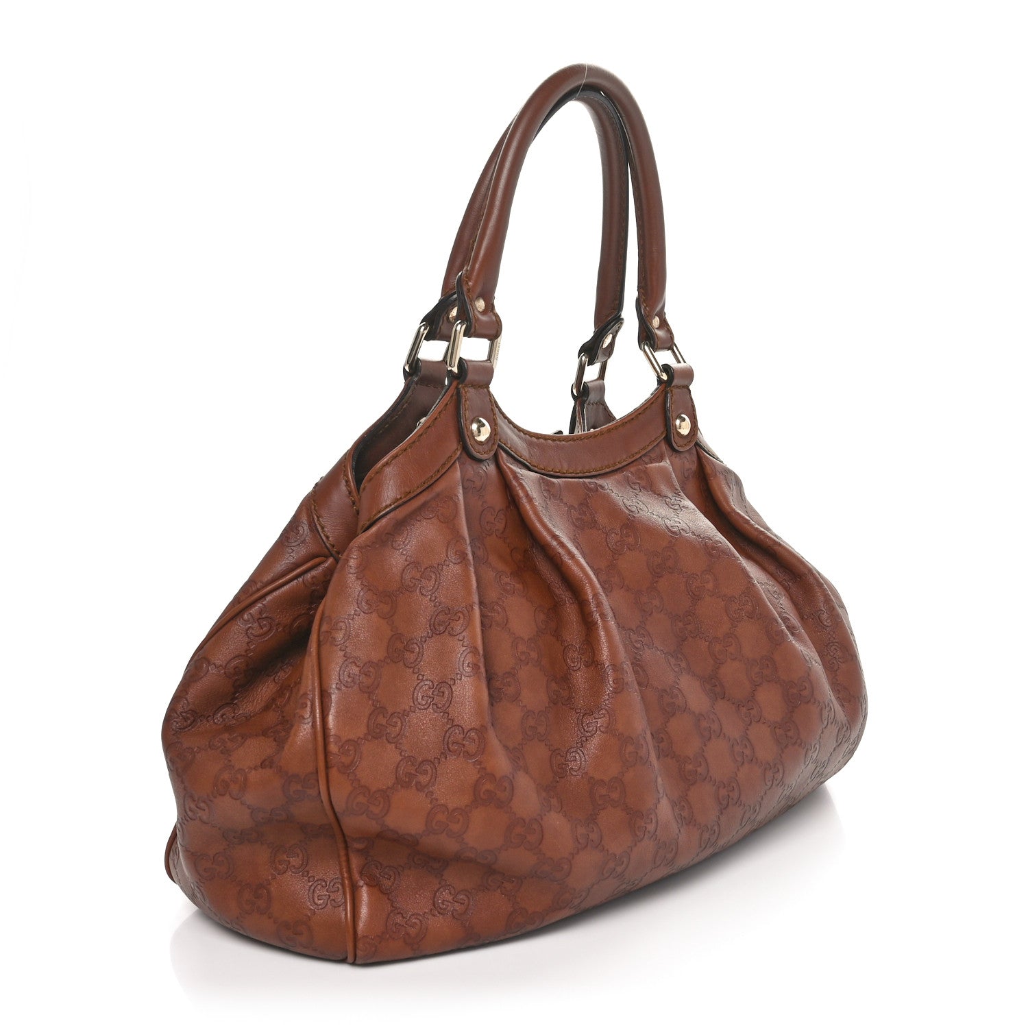 Gucci Metallic Guccissima Medium Sukey Tote Brown 3 of 10