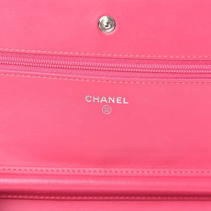 Chanel Patent Quilted Wallet On Chain WOC Fuchsia 6 of 12