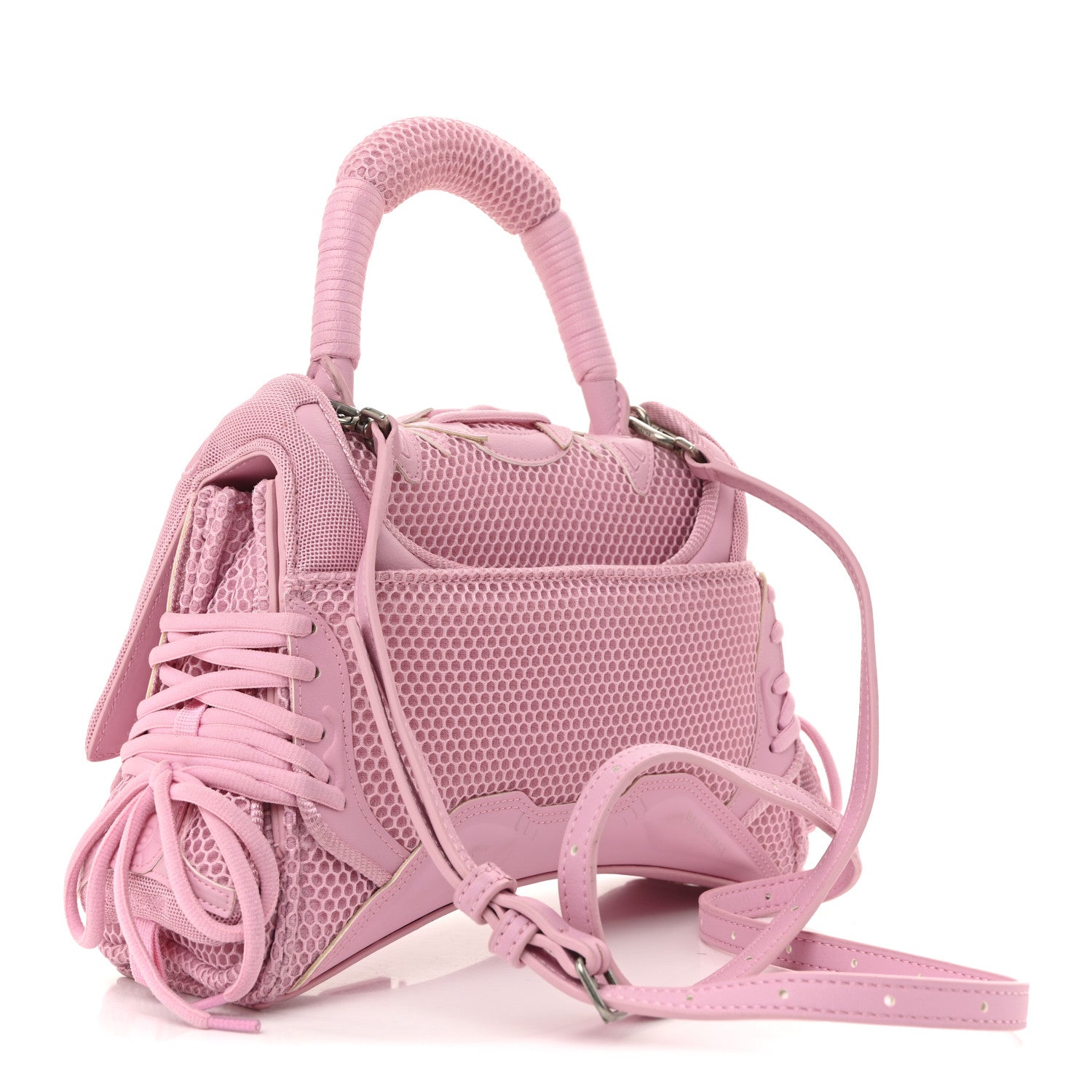 Balenciaga Faux Calfskin Fabric Small Sneakerhead Top Handle Bag