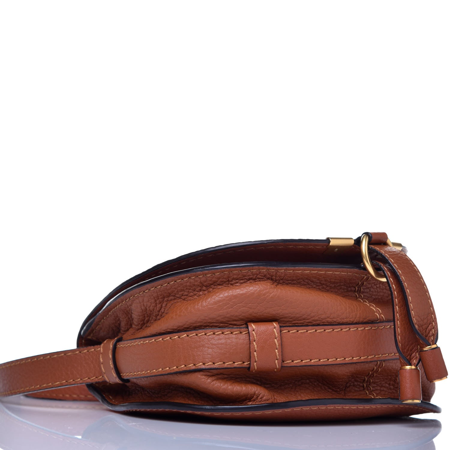 Chloe Calfskin Mini Marcie Round Crossbody Bag Tan 8 of 9