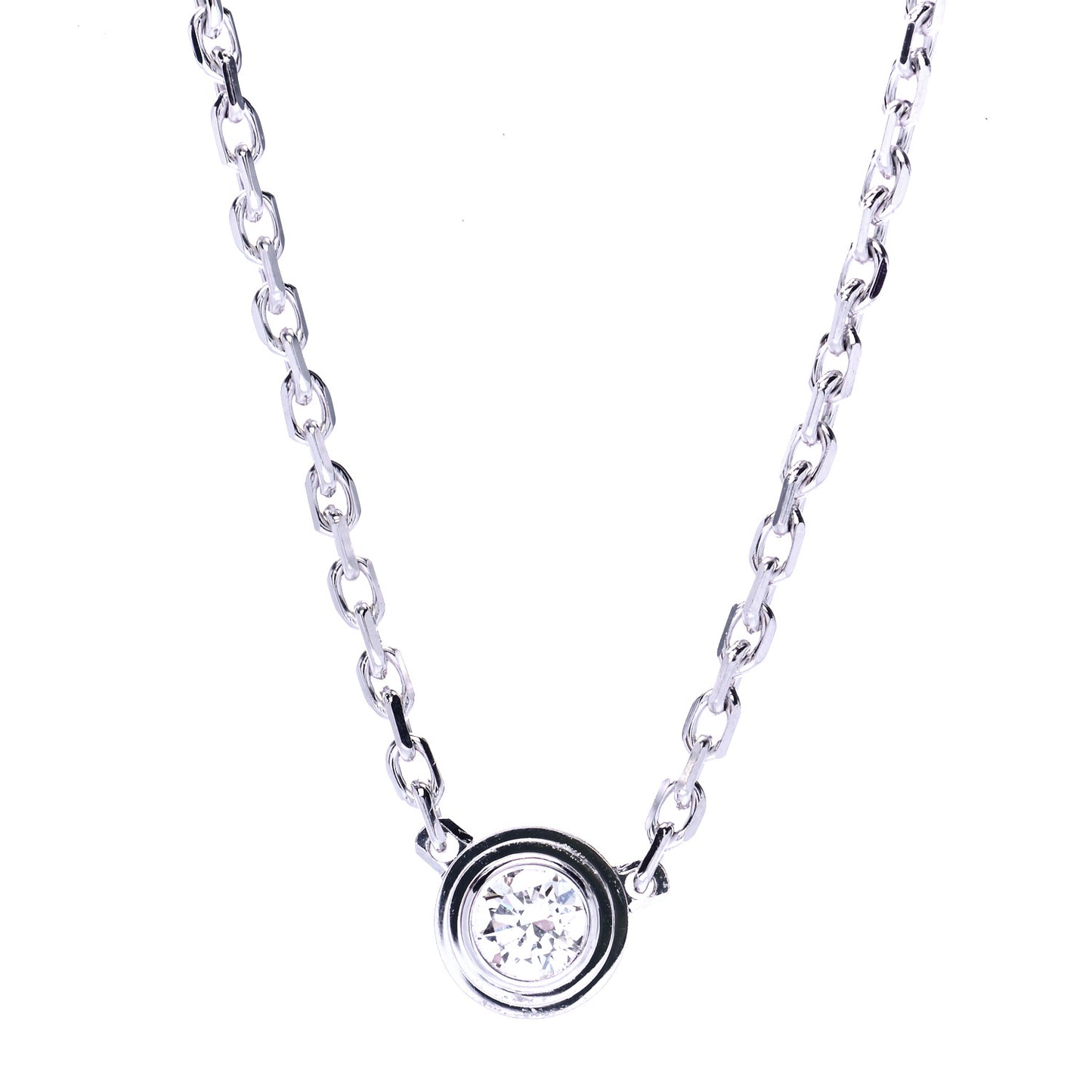 18K White Gold Diamond XS D'Amour Pendant Necklace