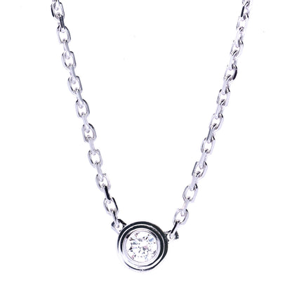 Cartier 18K White Gold Diamond XS D'Amour Pendant Necklace 1 of 5