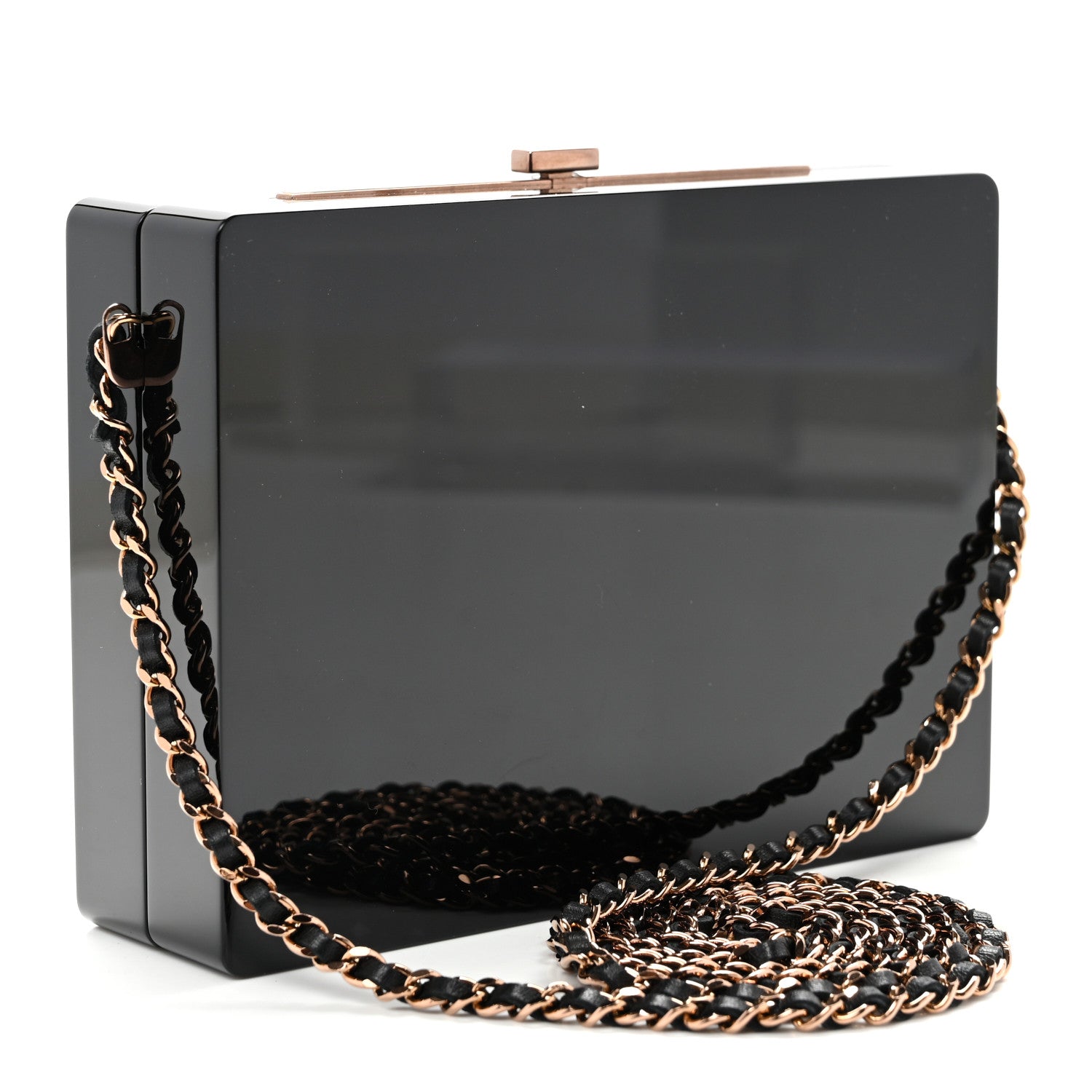 Chanel Plexiglass Crystal CC Minaudiere Clutch Black Copper 2 of 11