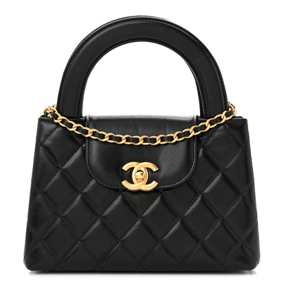 Chanel Shiny Aged Calfskin Quilted Nano Kelly Shopper Black 1 of 11