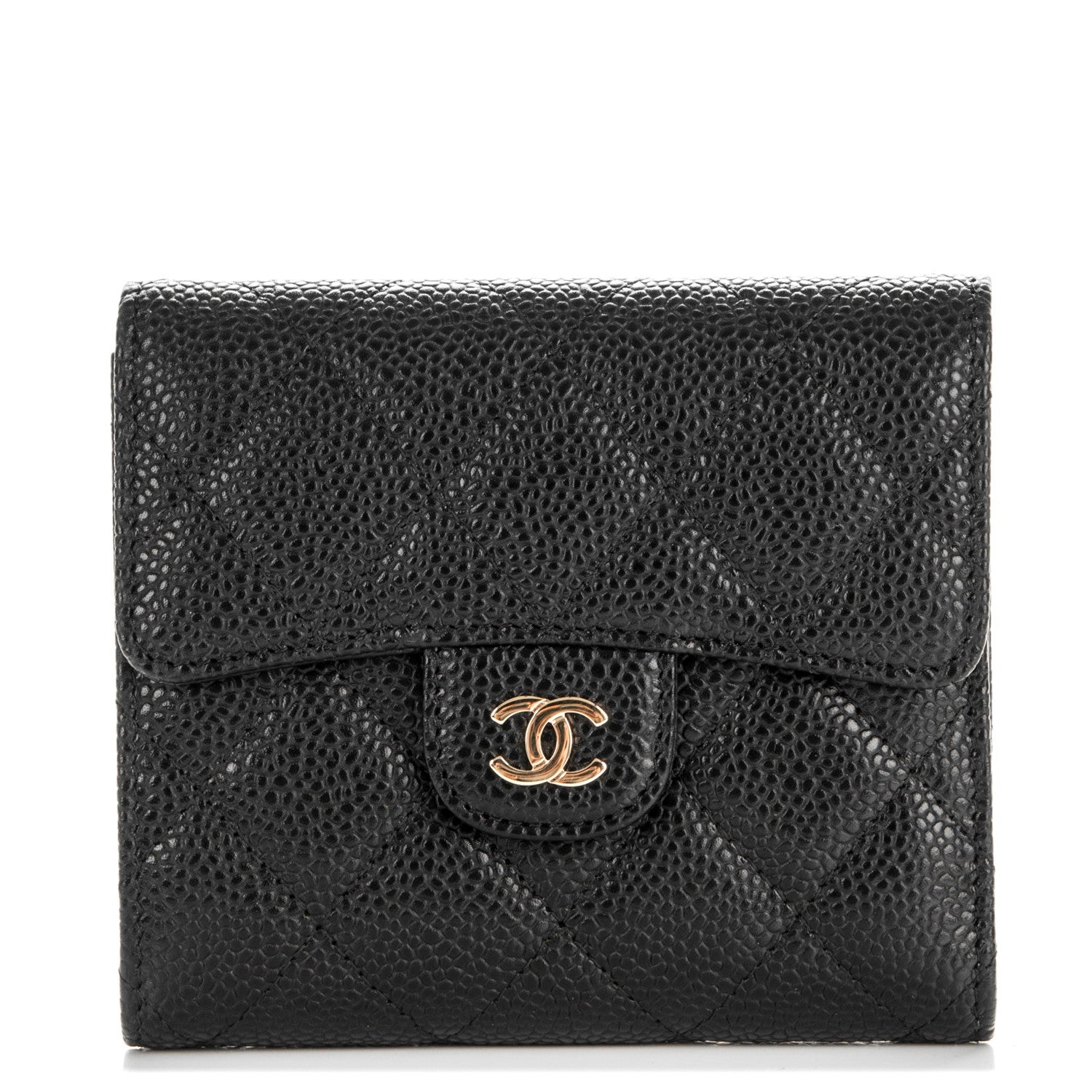 Chanel Caviar Quilted Compact Flap Wallet Black 1 of 7