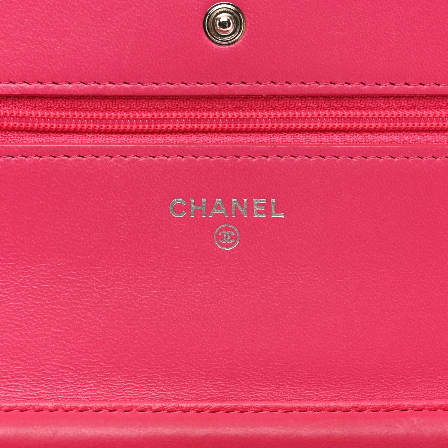 Lambskin Quilted Wallet On Chain WOC Pink