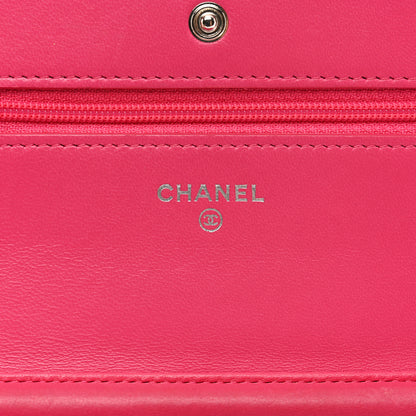 Chanel Lambskin Quilted Wallet On Chain WOC Pink 7 of 14