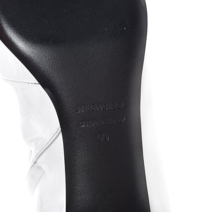 Balenciaga Patent BB Pointy Toe Ankle Booties 40 Optical White 5 of 10