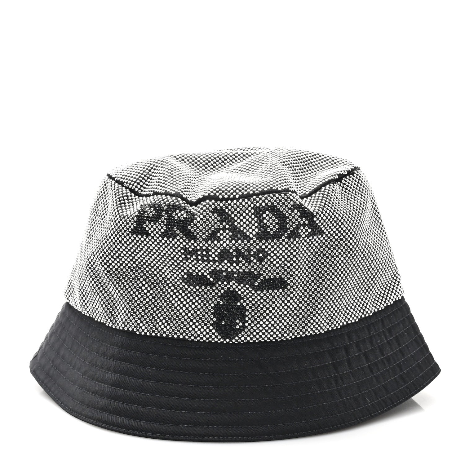 Prada Crystal Tessuto Bucket Hat L Black Acciaio 3 of 8