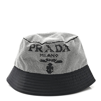 Prada Crystal Tessuto Bucket Hat L Black Acciaio 3 of 8