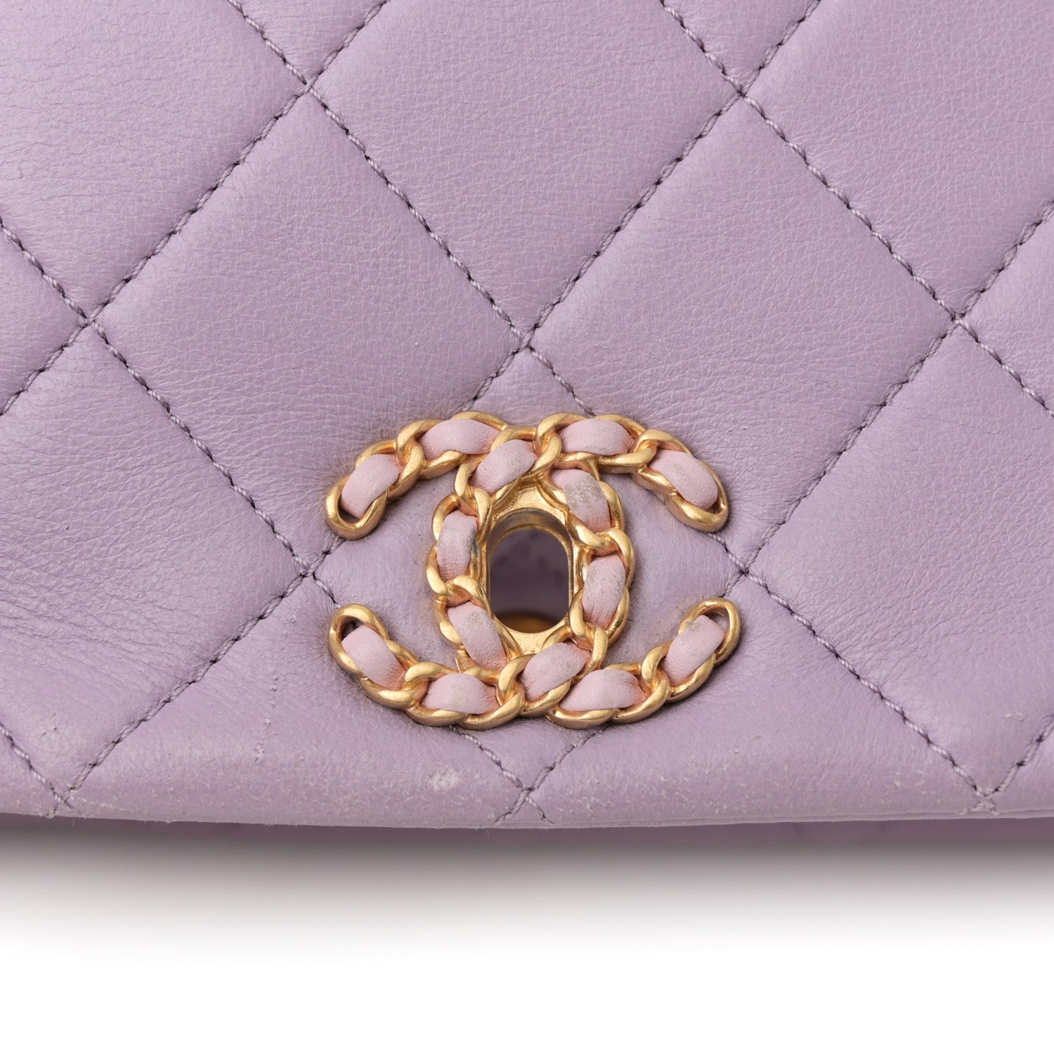 Chanel Lambskin Quilted Braided CC Small Flap Lilac 16 of 16