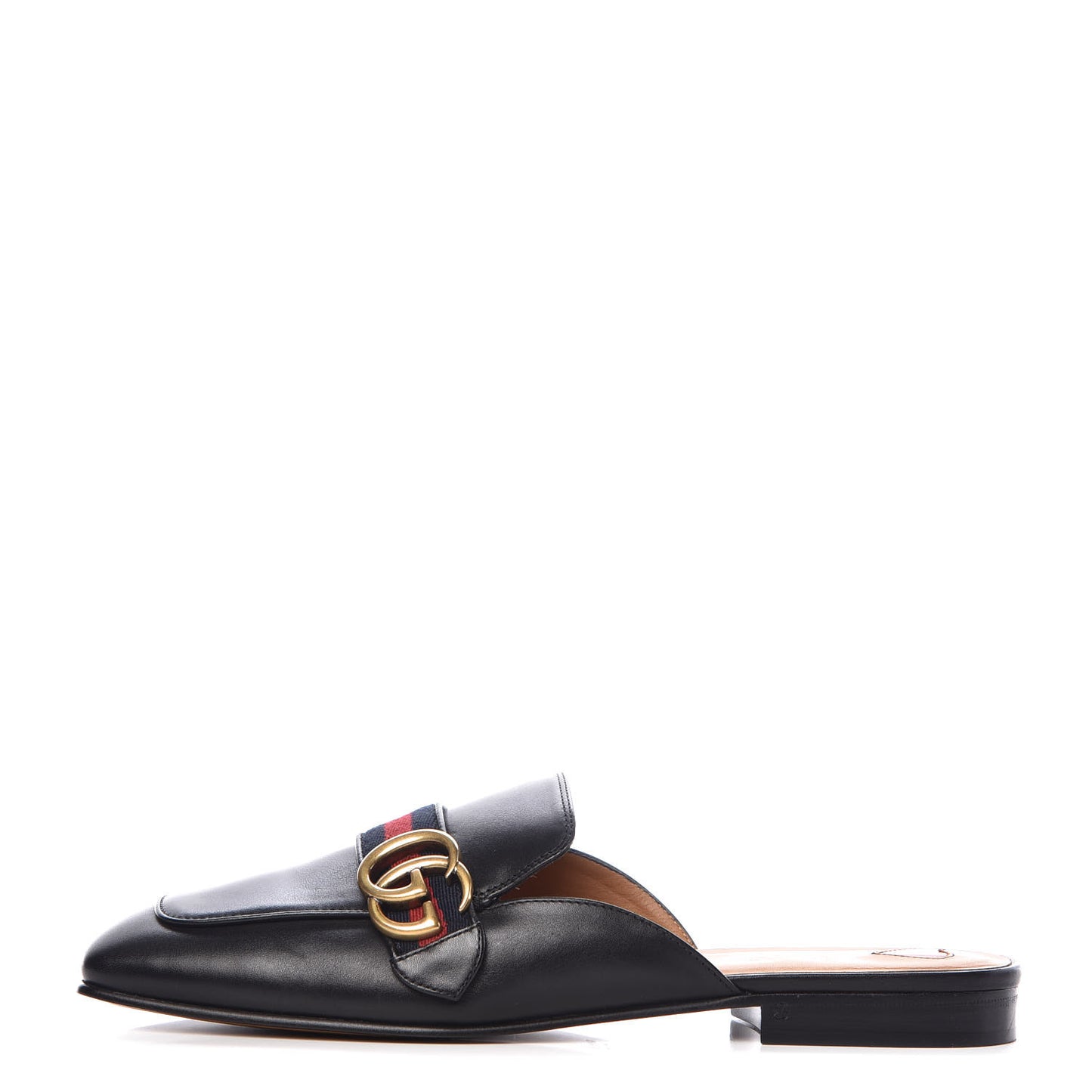 Calfskin Web Womens Peyton GG Slippers 40 Black