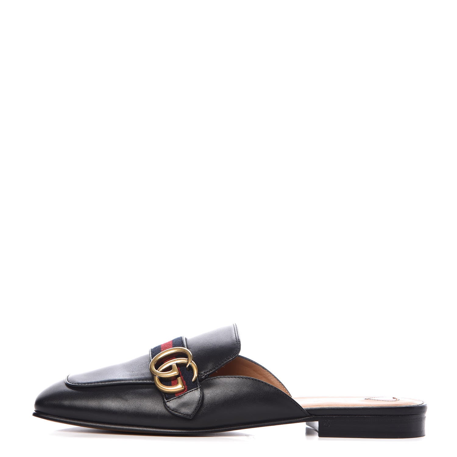 Gucci Calfskin Web Womens Peyton GG Slippers 40 Black 1 of 16
