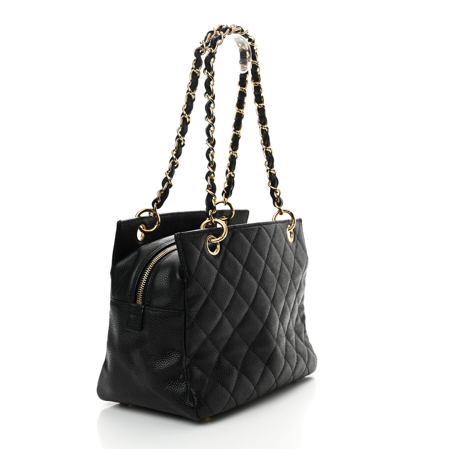 Caviar Quilted Petit Timeless Tote PTT Black