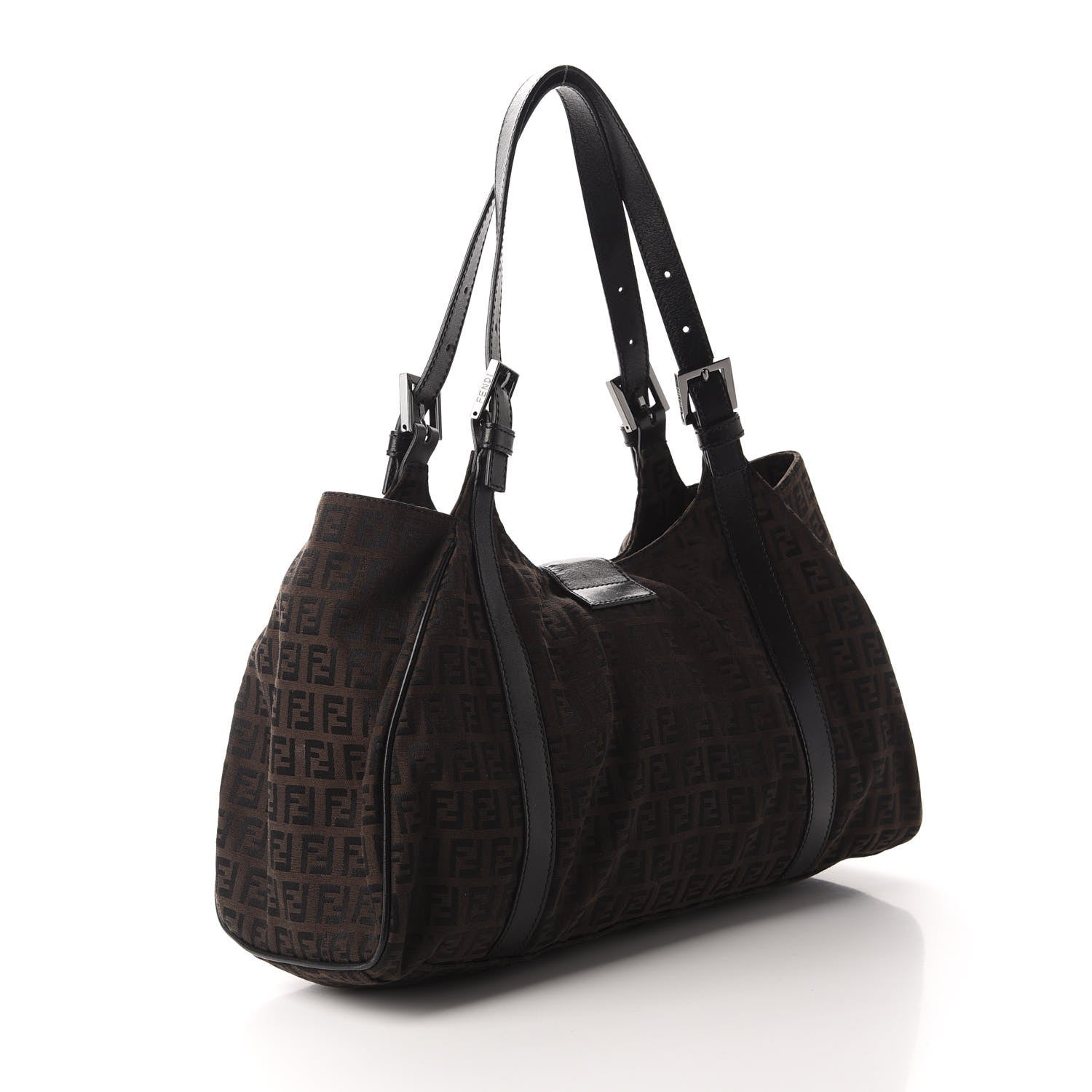 Fendi Zucchino Shoulder Bag Dark Brown 3 of 11