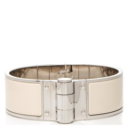 Hermes Enamel Wide Hinged Bracelet M Pannacotta 1 of 7