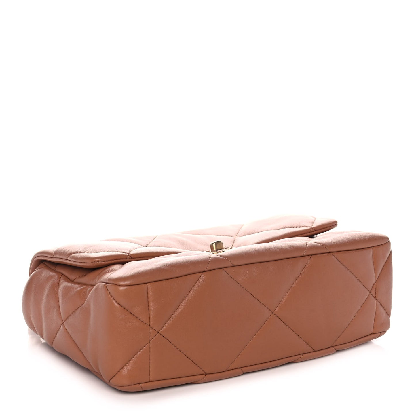 Lambskin Quilted Large Chanel 19 Flap Brown