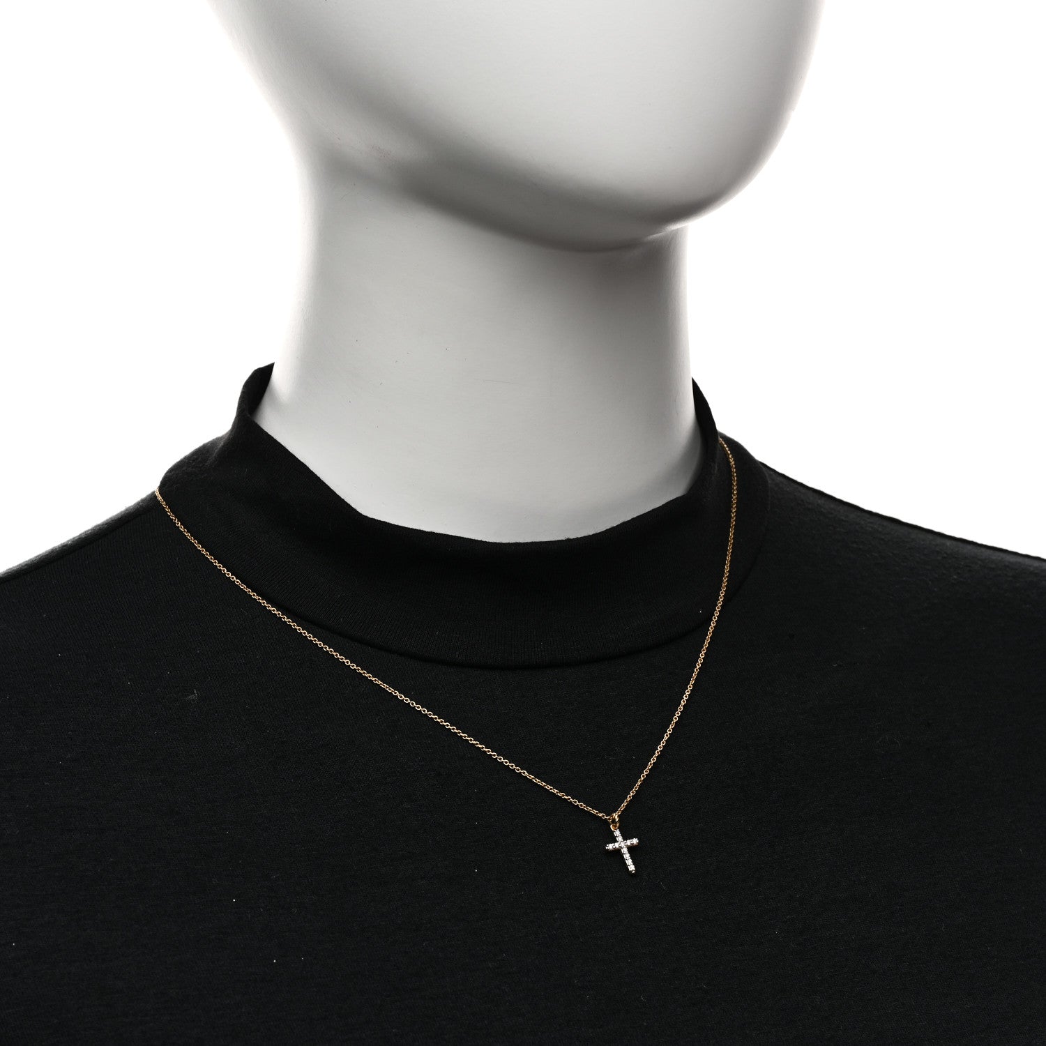 David Yurman 18K Yellow Gold Diamond Cable Collectibles Cross Pendant Necklace 2 of 6