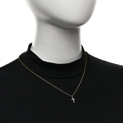 David Yurman 18K Yellow Gold Diamond Cable Collectibles Cross Pendant Necklace 2 of 6