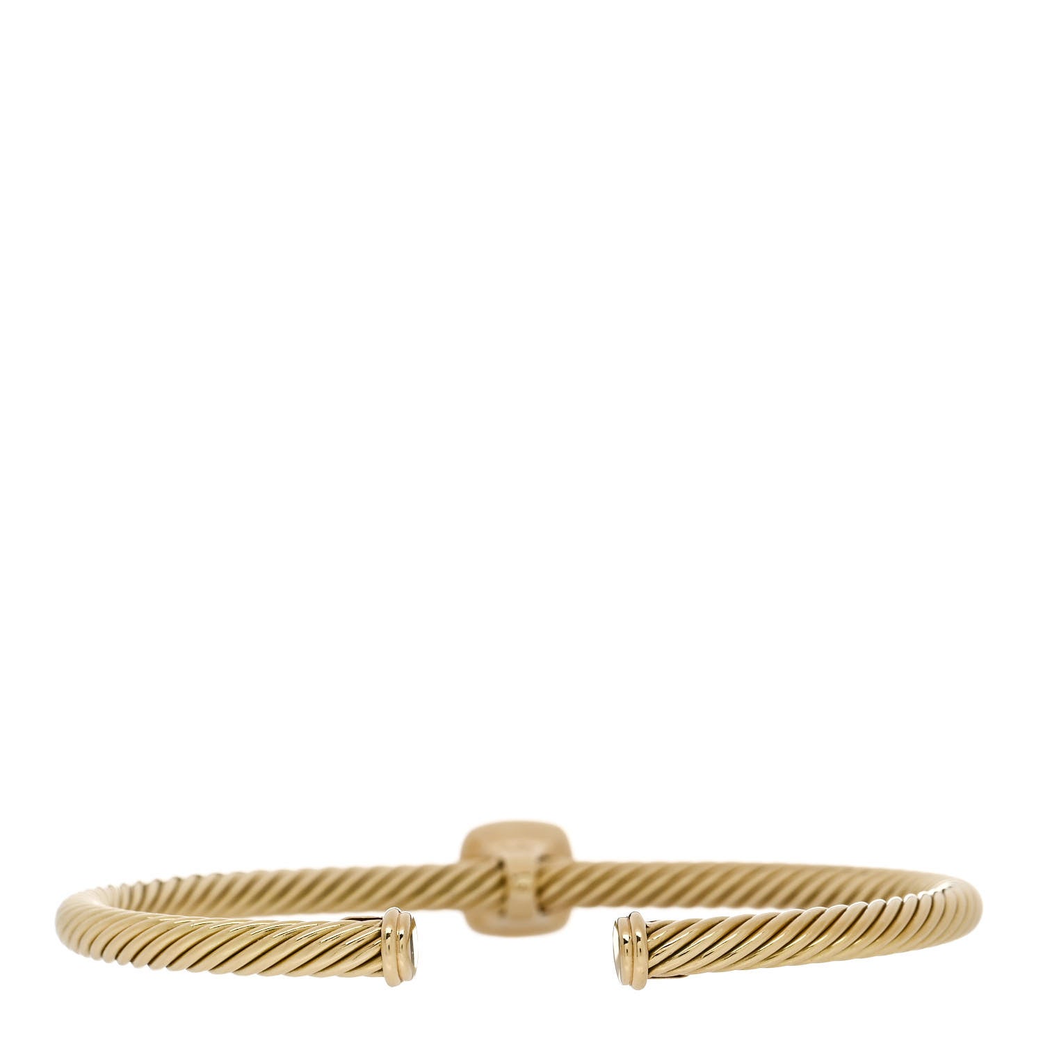 David Yurman 18K Yellow Gold Diamond 4mm Noblesse Cable Bracelet 2 of 3