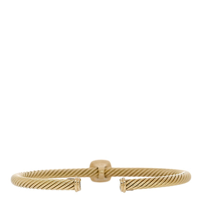 David Yurman 18K Yellow Gold Diamond 4mm Noblesse Cable Bracelet 2 of 3