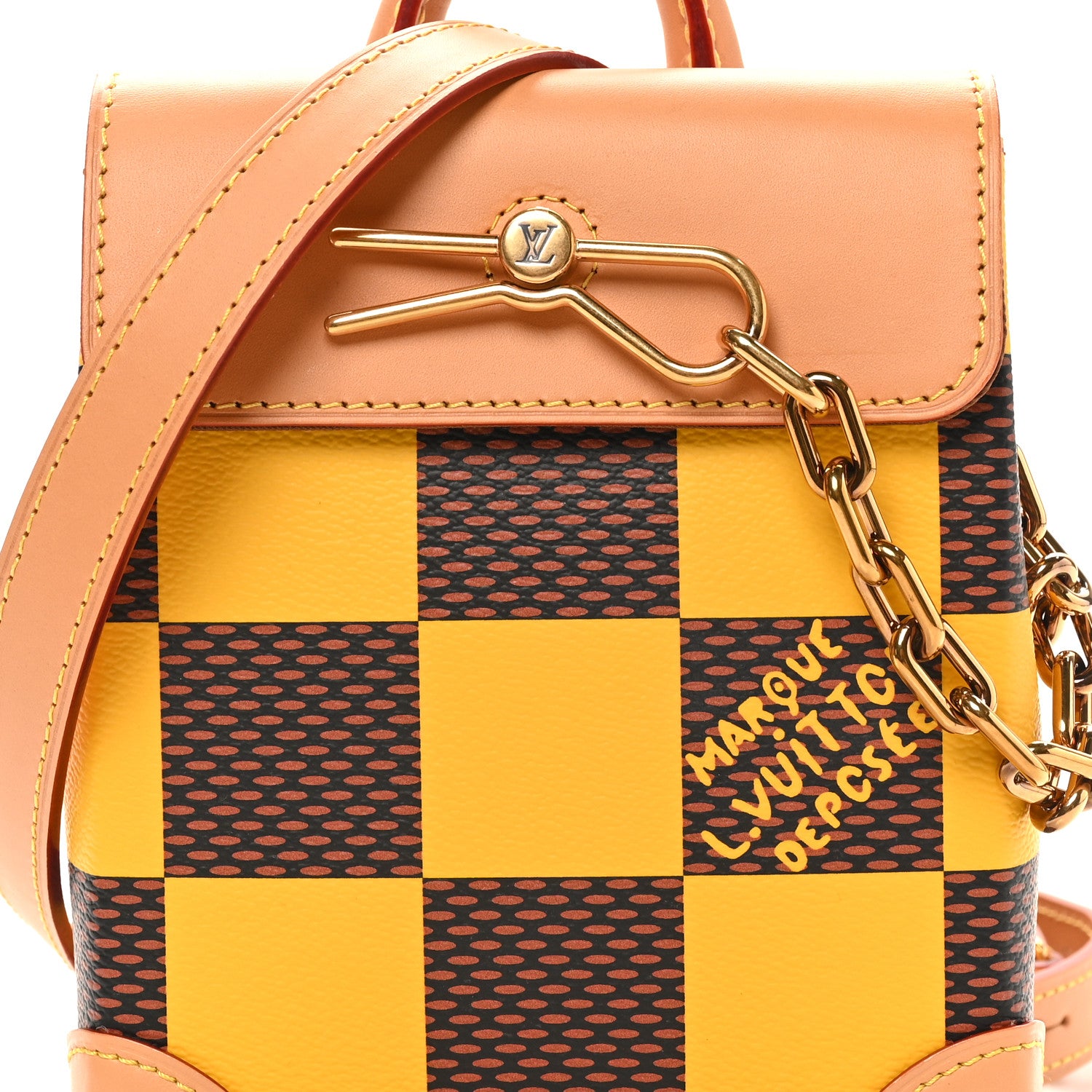 Louis Vuitton Damier Pop Nano Steamer Yellow 7 of 9