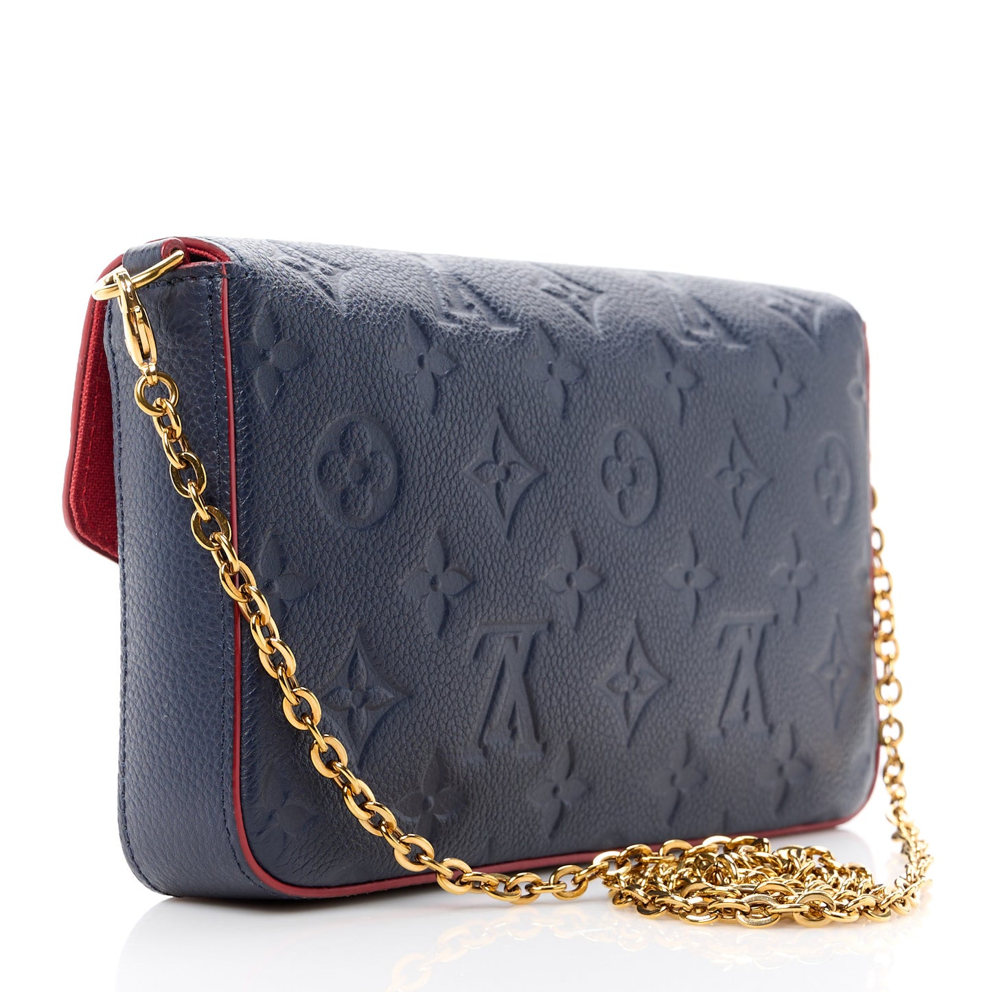 Empreinte Pochette Felicie Chain Wallet Marine Rouge