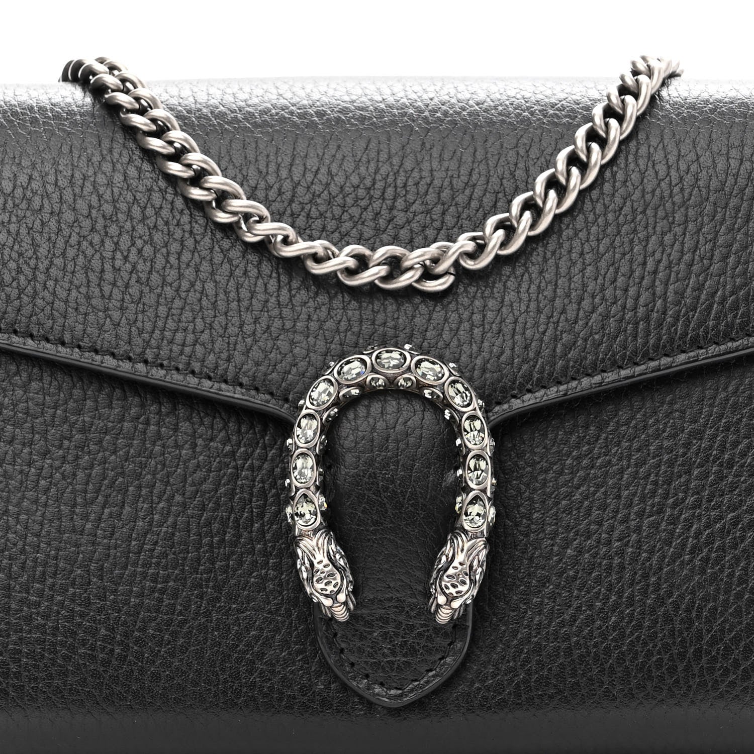 Gucci Calfskin Mini Dionysus Chain Wallet Black 7 of 15