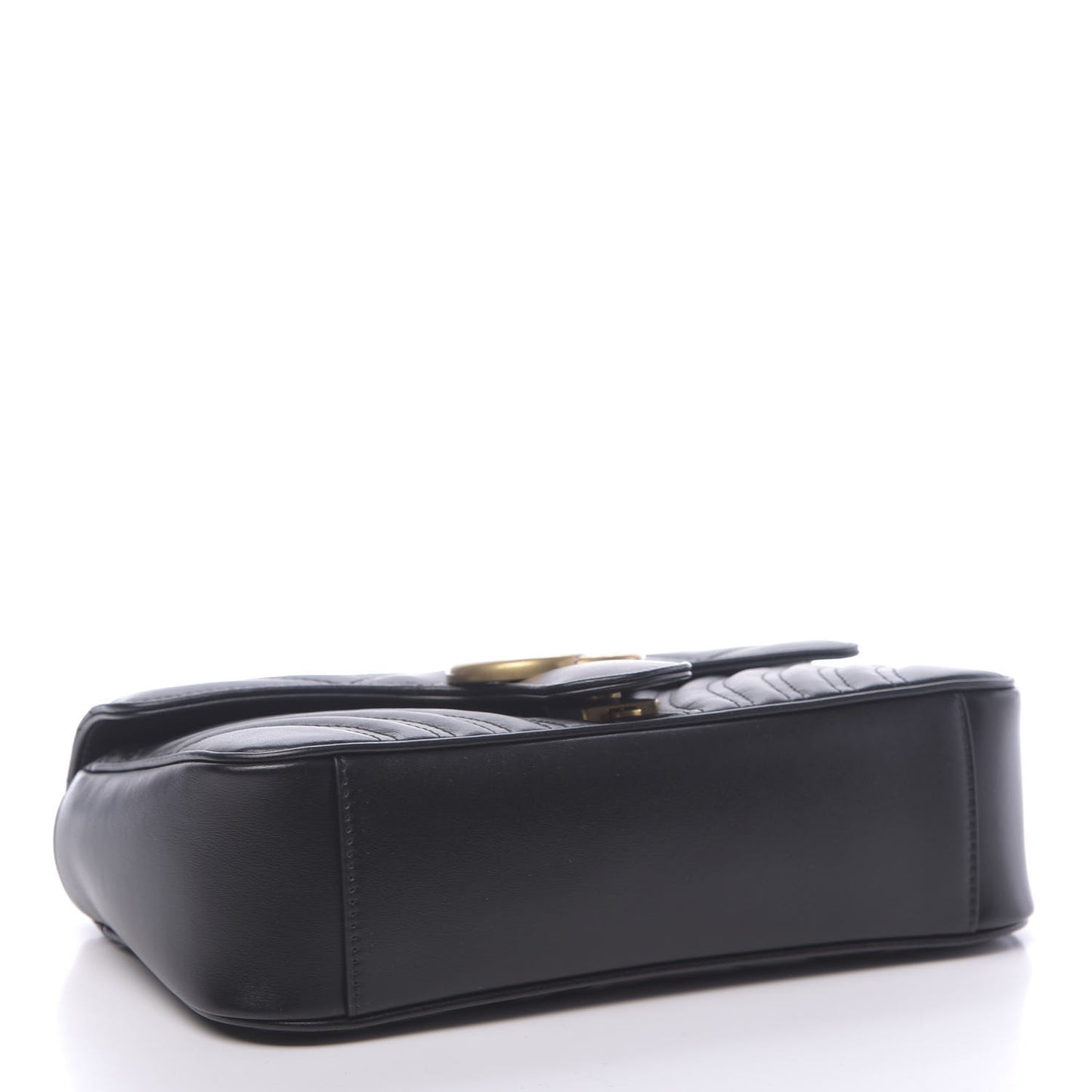 Calfskin Matelasse Small GG Marmont Shoulder Bag Black