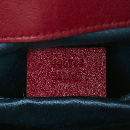 Gucci Velvet Matelasse Mini GG Marmont Shoulder Bag Hibiscus Red 5 of 8