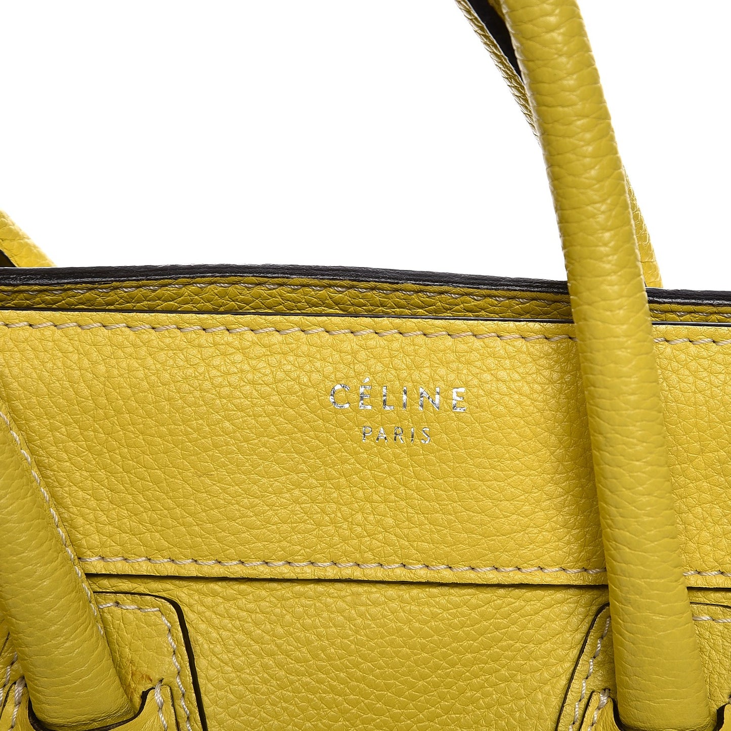 Drummed Calfskin Micro Luggage Citron