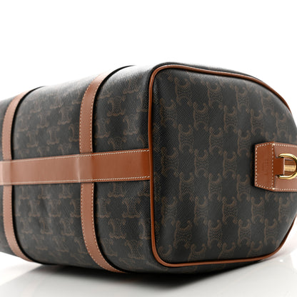 Celine Triomphe Canvas Calfskin Boston Bag Tan 9 of 9
