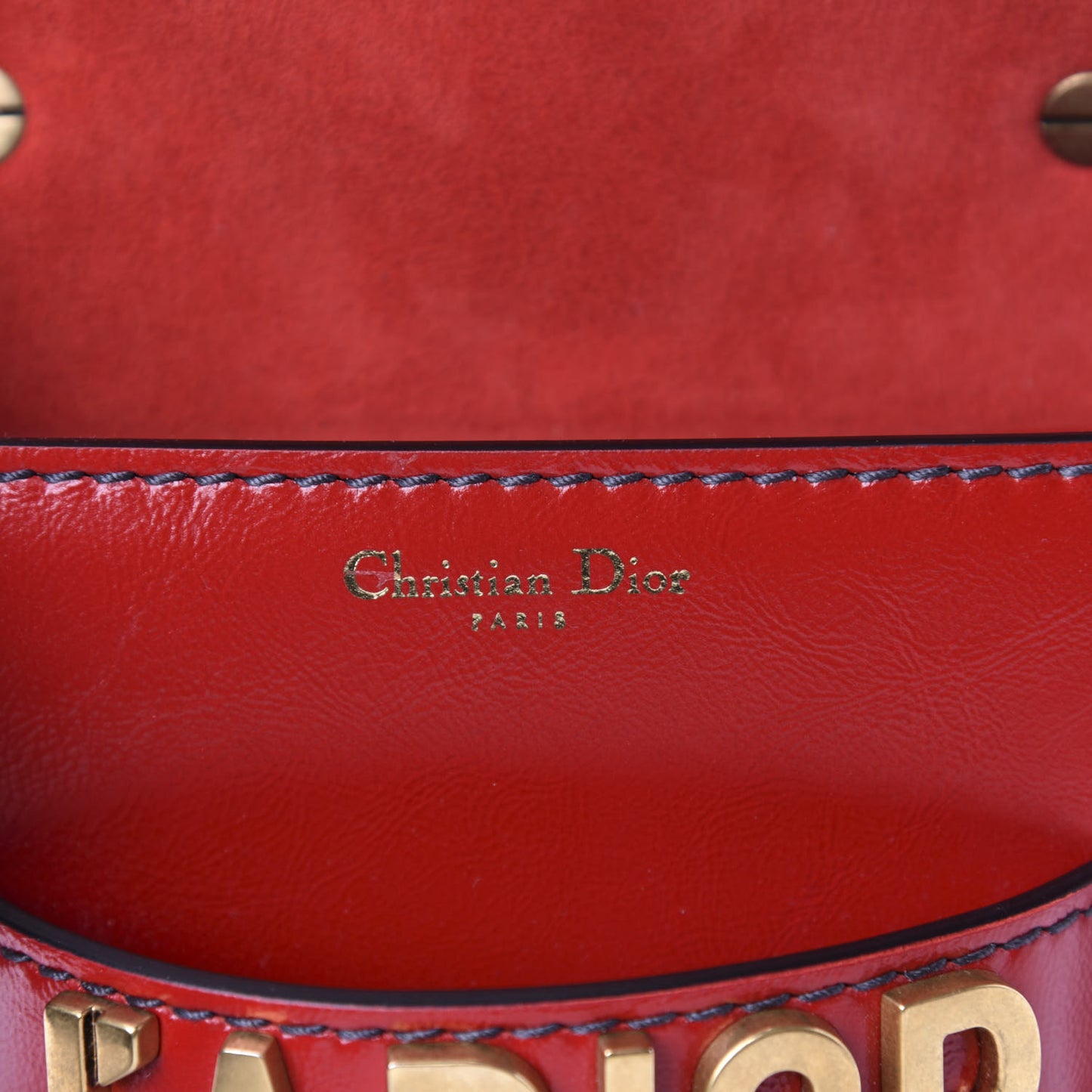 Calfskin Mini J'Adior Chain Flap Bag Spicy Red