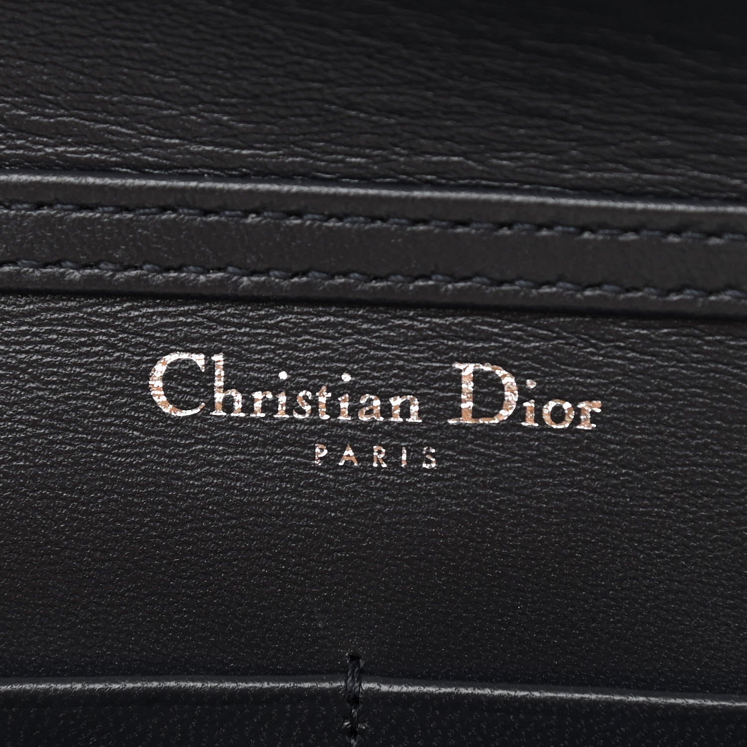 Christian Dior Metallic Grained Calfskin Diorama Wallet on Chain Pouch Silver 6 of 11