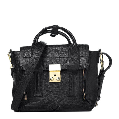 3.1 Phillip Lim Textured Calfskin Mini Pashli Satchel Black 1 of 9