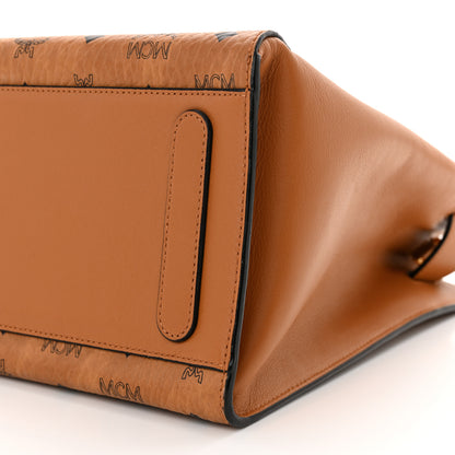 MCM Visetos Calfskin Essential Bucket Bag Cognac 9 of 9