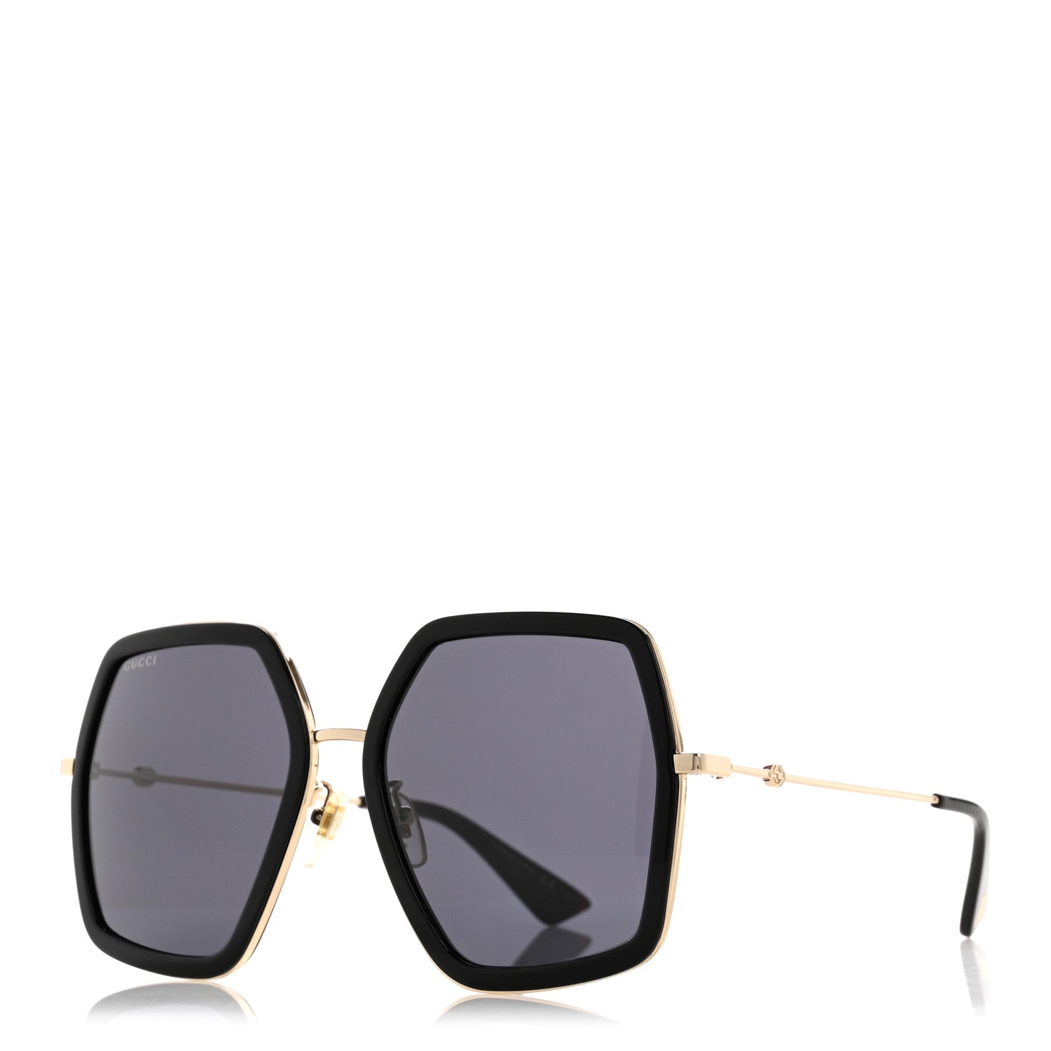 Gucci Acetate Oversize Square Frame GG0106S Sunglasses Black 1 of 8