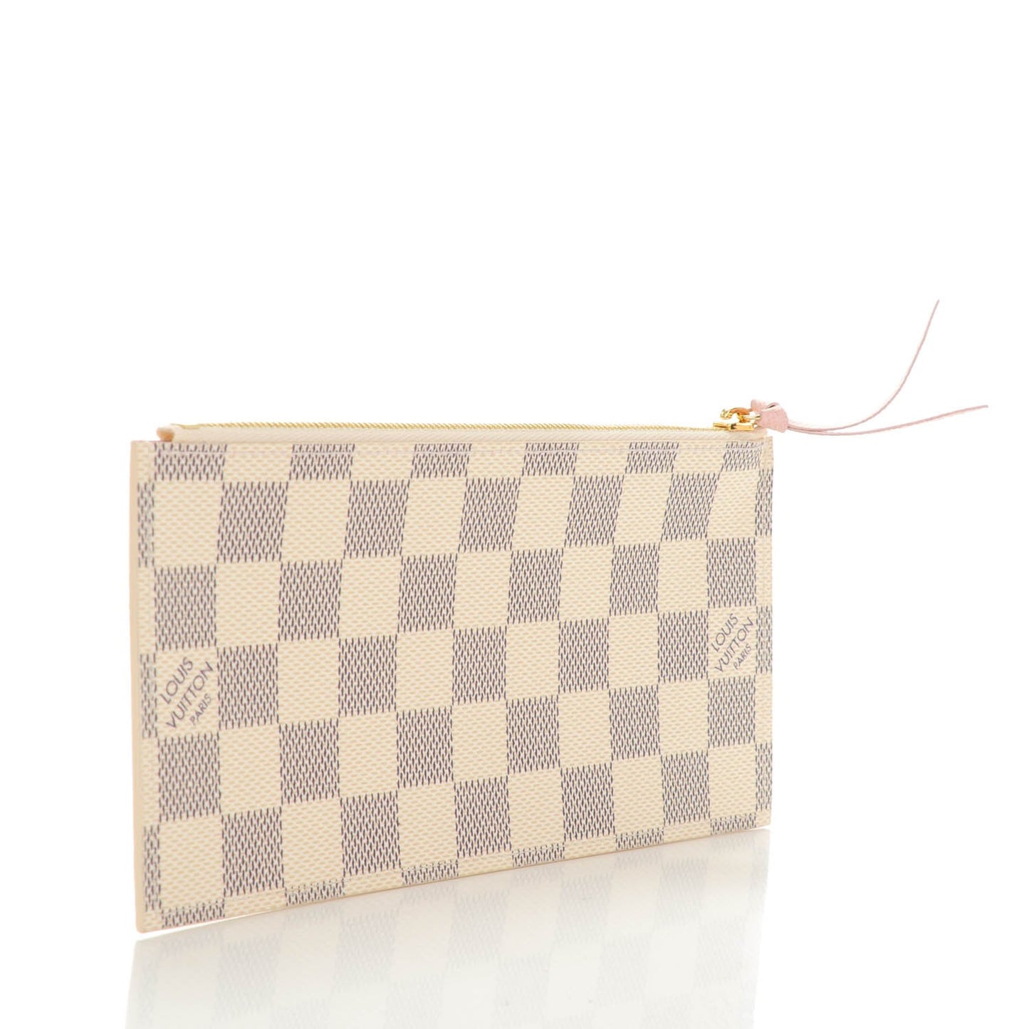 Damier Azur Felicie Chain Wallet Zippered Insert Rose Ballerine