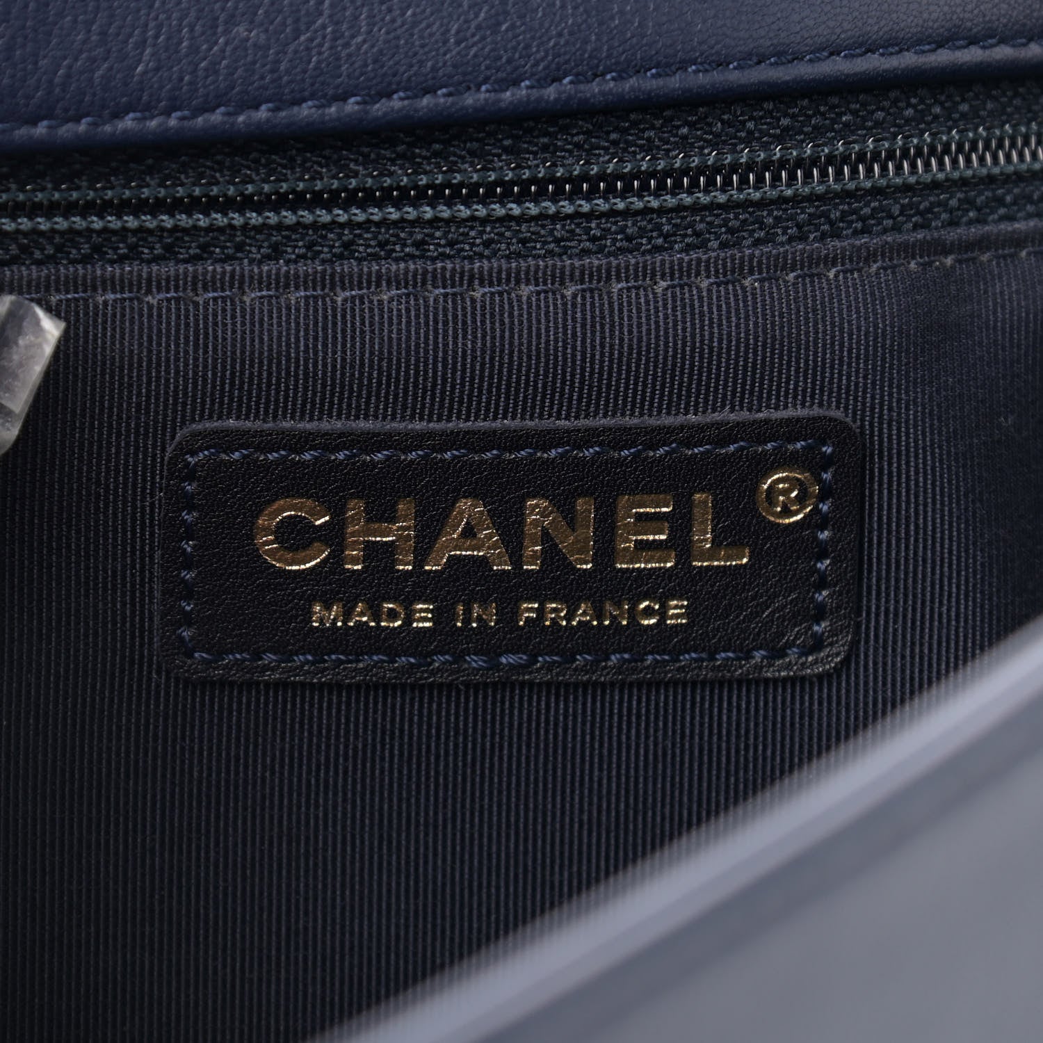 Chanel Braided Sheepskin New Medium Boy Flap Navy 6 of 13