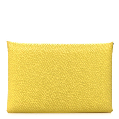 Hermes Epsom Calvi Card Case Lime 1 of 11