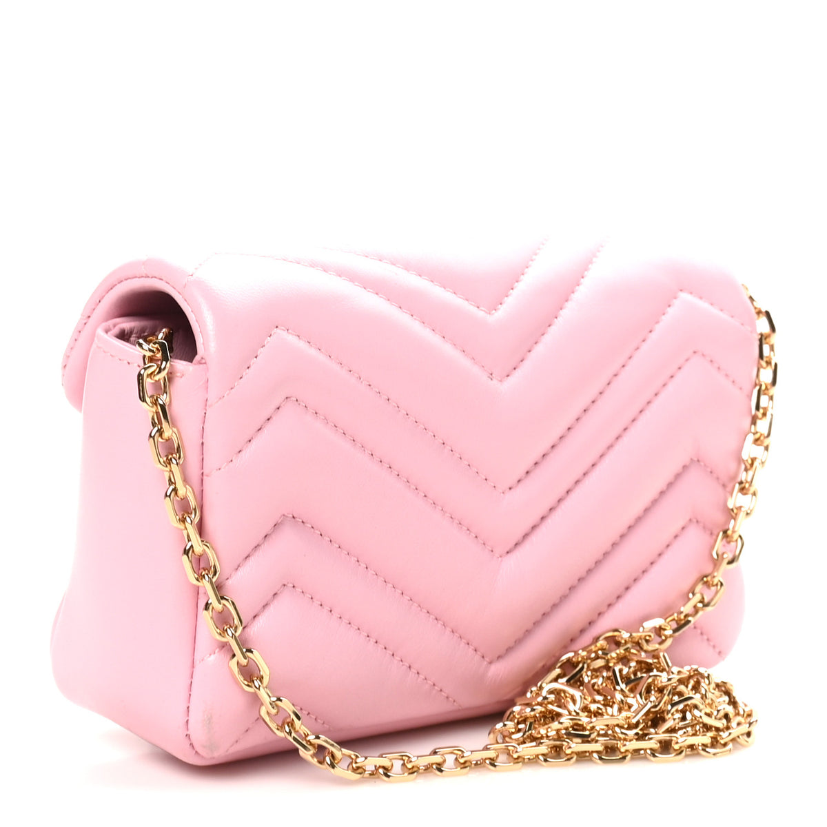 Gucci Lambskin Matelasse Mini GG Marmont Shoulder Bag Light Pink 2 of 9
