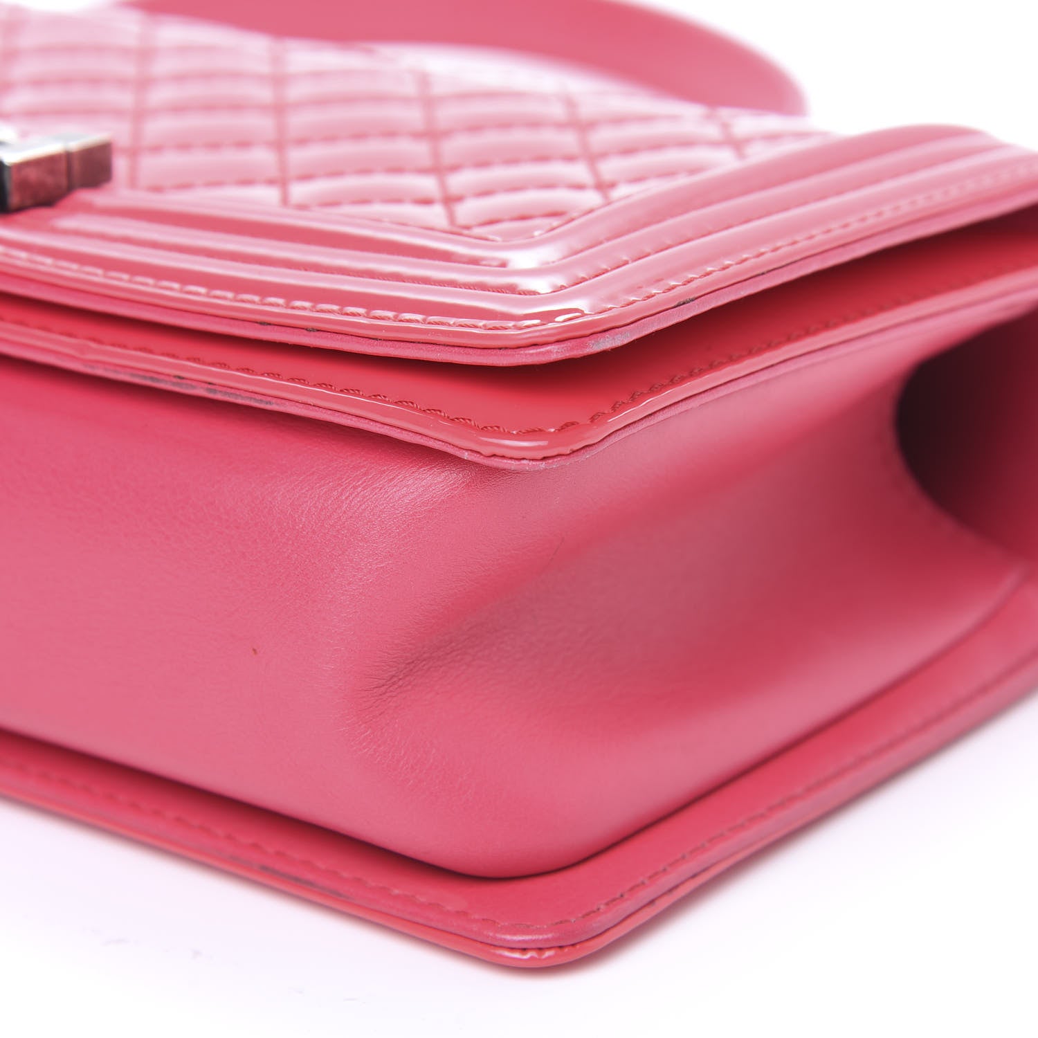 Chanel Patent Calfskin Enamel Quilted Medium Boy Flap Pink 10 of 17