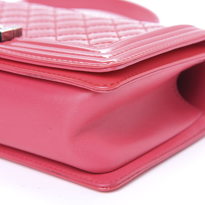 Chanel Patent Calfskin Enamel Quilted Medium Boy Flap Pink 10 of 17