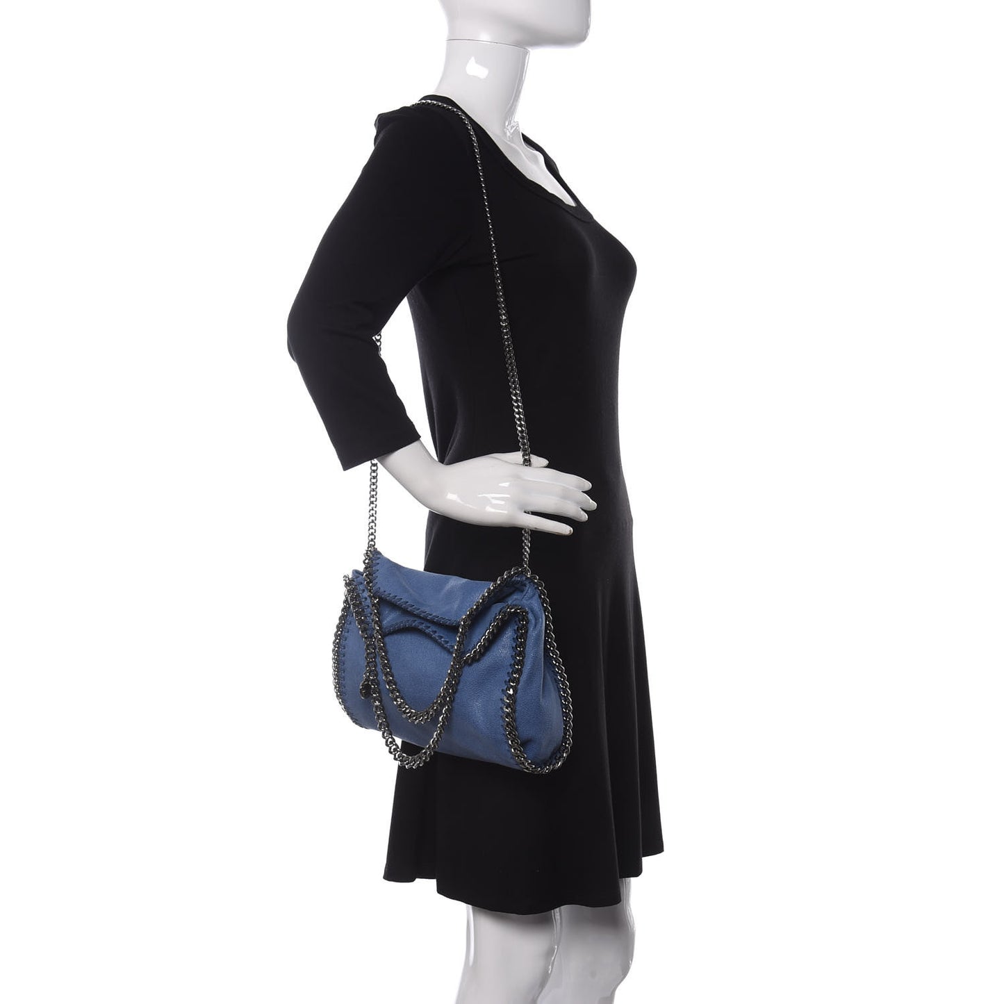 Shaggy Deer Mini Falabella Fold Over Tote Bright Blue