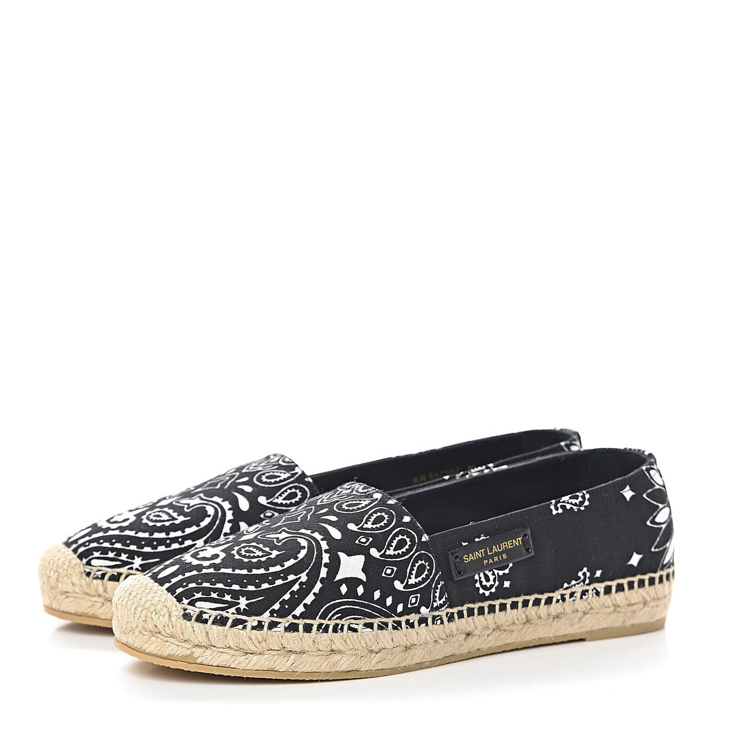 Bandana Print Canvas Espadrilles 36 Black
